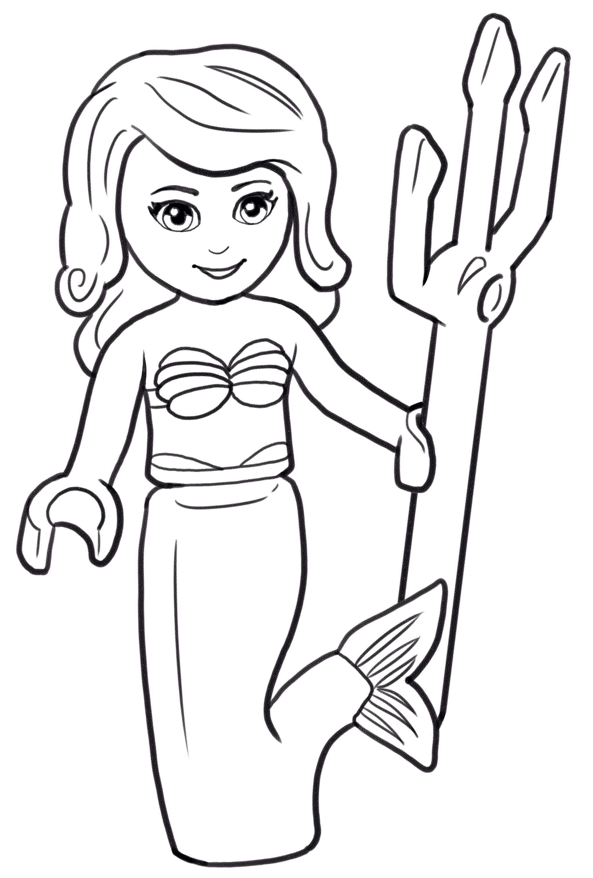 Coloriage La Petite Sirène Ariel Lego - Ariel la petite sirène à imprimer