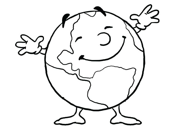Coloriage La Planète Terre Heureuse Journée De La Terre - Jour de la Terre à imprimer