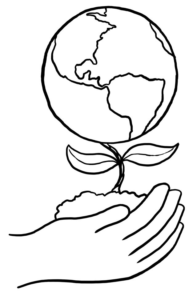 Coloriage La Planète Terre Nature - Nature à imprimer
