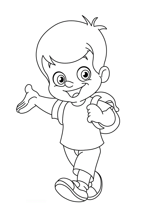 Coloriage La Rentrée Scolaire Petit Garçon 5 Ans - Garçon à imprimer