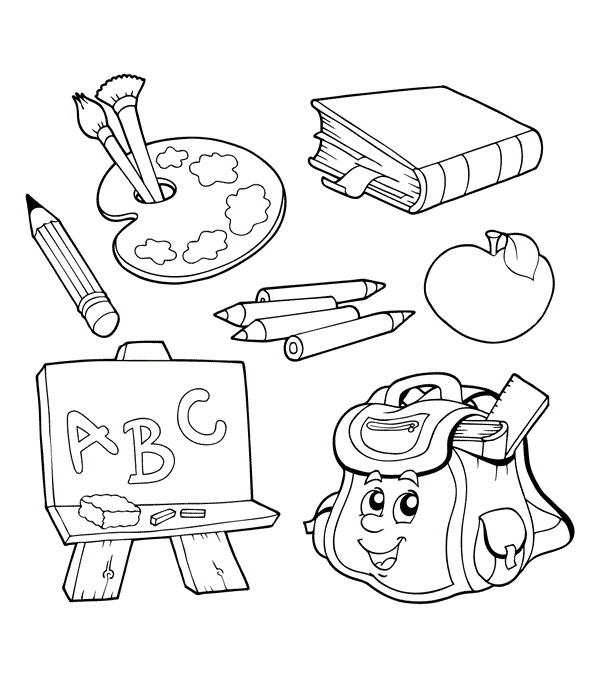 Coloriage La Rentrée Scolaire - École à imprimer