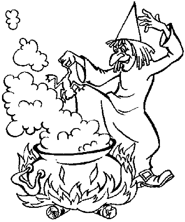 Coloriage La Sorcière Rajoute Un Crapaud Dans Sa Marmite - Halloween sorciere à imprimer