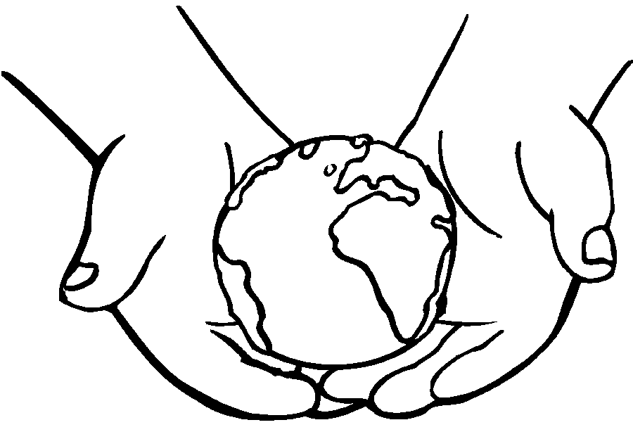 Coloriage La Terre Entre Les Mains - Jour de la Terre à imprimer