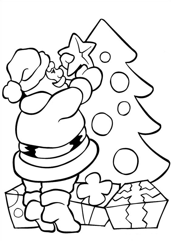 Coloriage La Touche Final Du Père Noël - Noël à imprimer