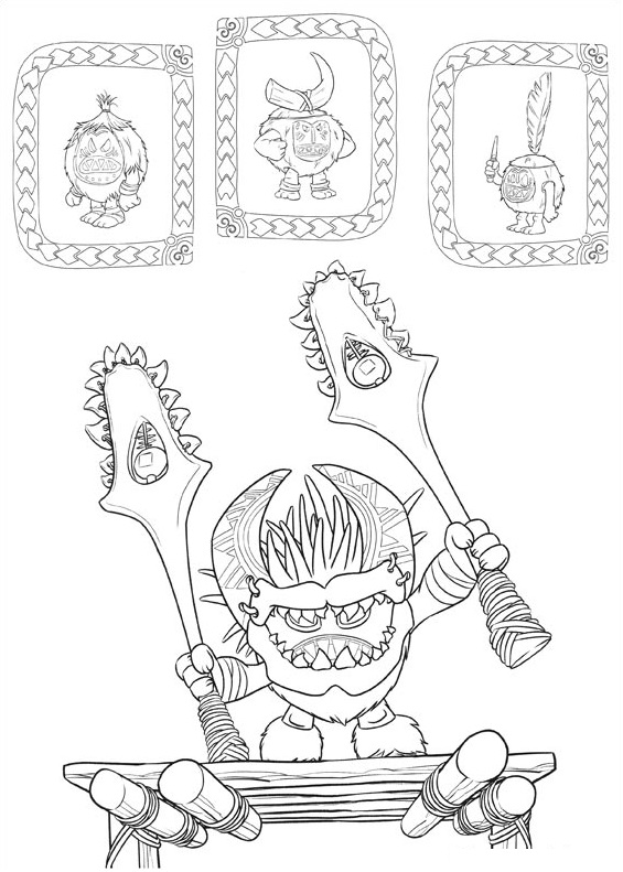 Coloriage La Tribu Des Kakamoras Vaiana - Vaiana moana à imprimer