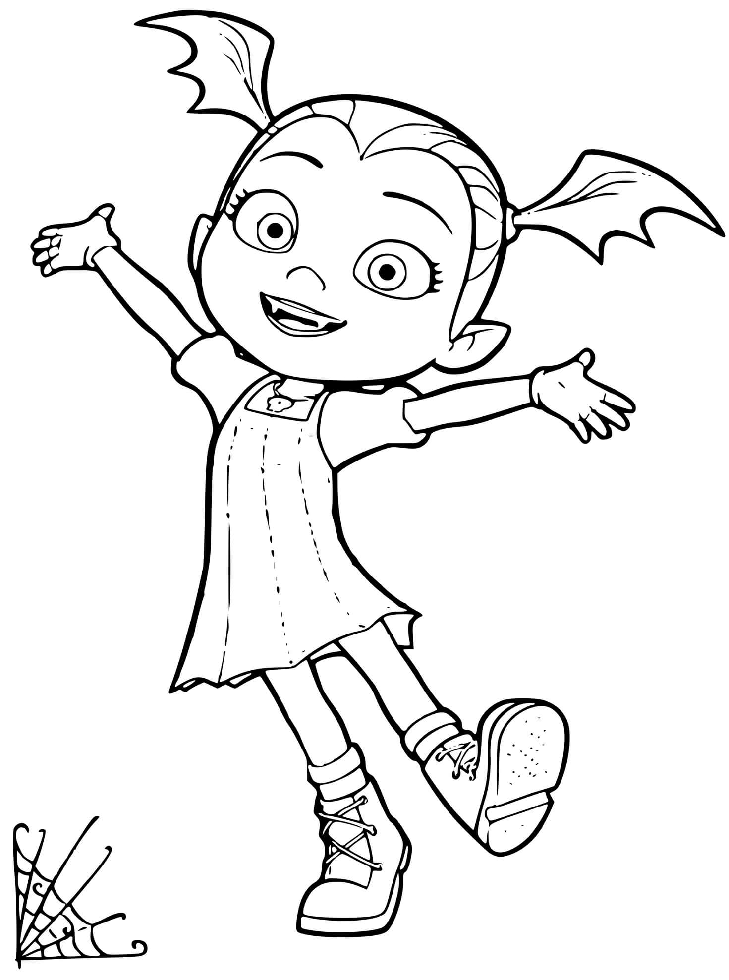 Coloriage La Vampire Fille Vamapirina Est Heureuse - Vampirina à imprimer