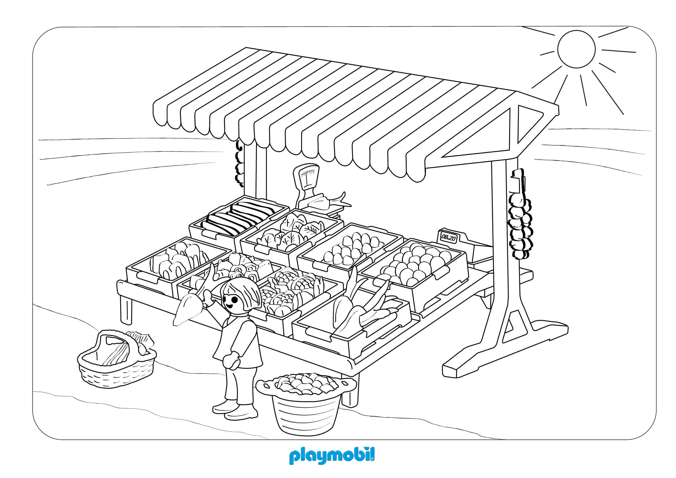 Coloriage La Vie Playmobil A La Ferme - Playmobil à imprimer
