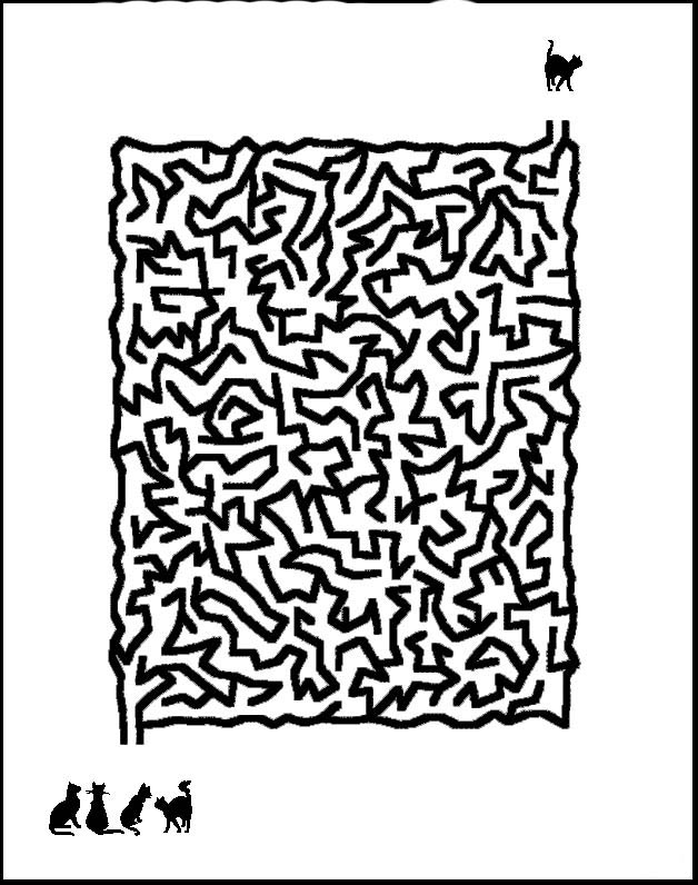 Coloriage Labyrinthe Jeux Chats - Jeux à imprimer à imprimer