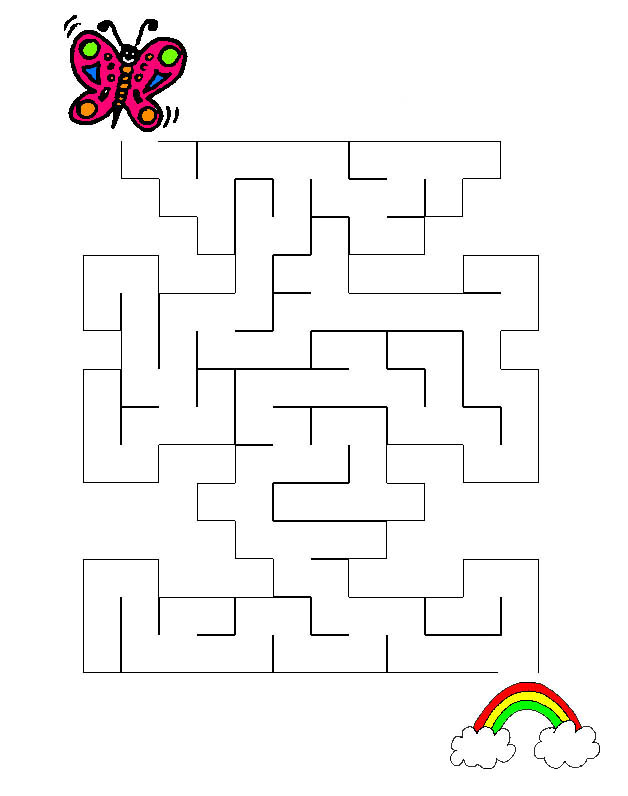 Coloriage Labyrinthe Jeux Papillon - Jeux à imprimer à imprimer