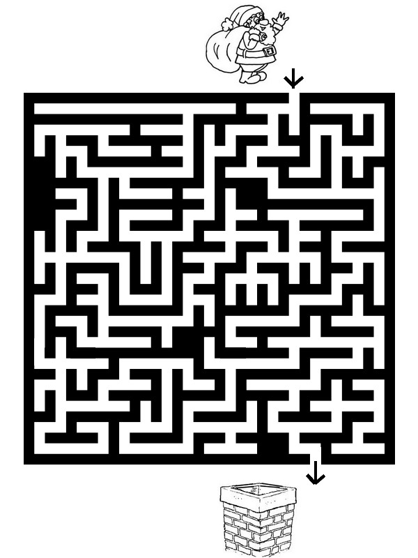 Coloriage Labyrinthe Noël 8 - Jeux à imprimer à imprimer