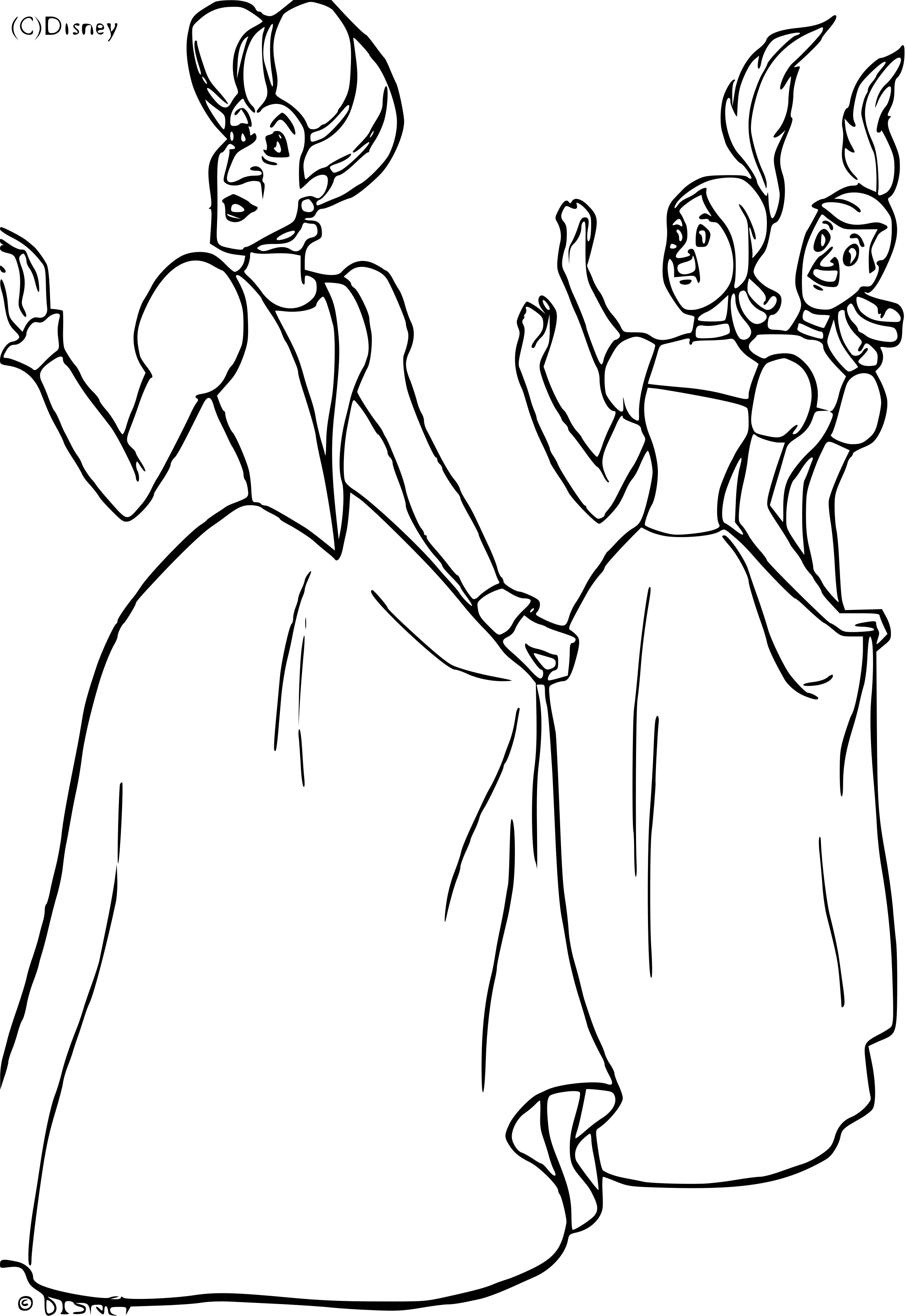 Coloriage Lady Tremaine - Cendrillon à imprimer