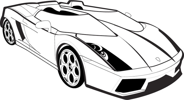 Coloriage Lambourgini Voiture De Sport - Voiture de course à imprimer
