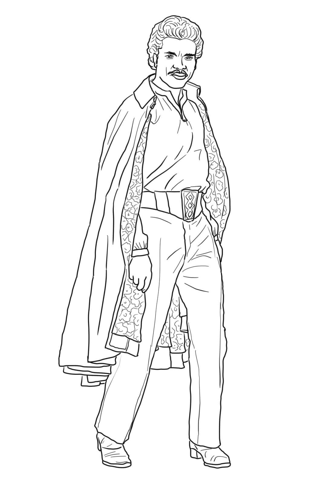 Coloriage Lando Calrissian du Retour du Jedi - Star wars à imprimer