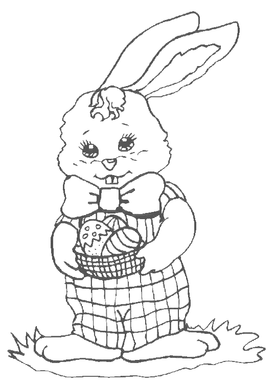 Coloriage Lapin Avec Des Chocolats - Pâques à imprimer