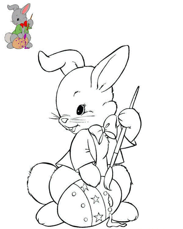 Coloriage Lapin Colorie Un Œuf De Pâques - Lapin de Pâques à imprimer
