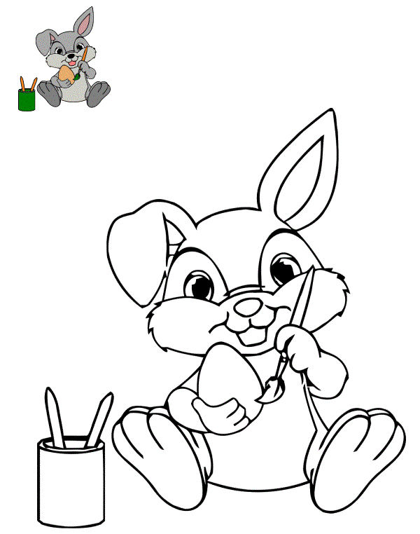 Coloriage Lapin de Pâques