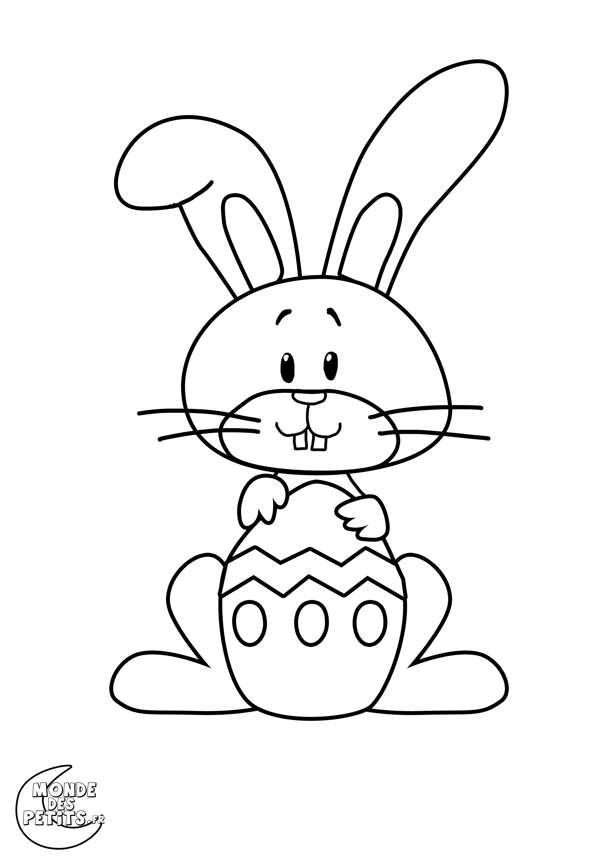 Coloriage Lapin De Pâques Facile - Pâques facile à imprimer