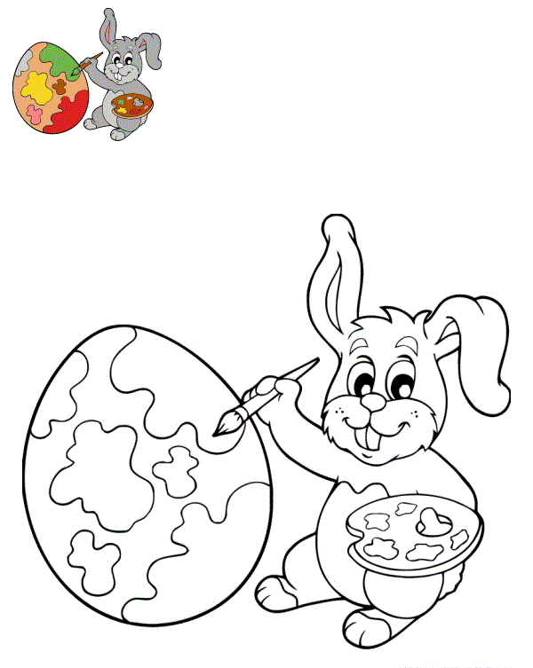Coloriage Lapin de Pâques