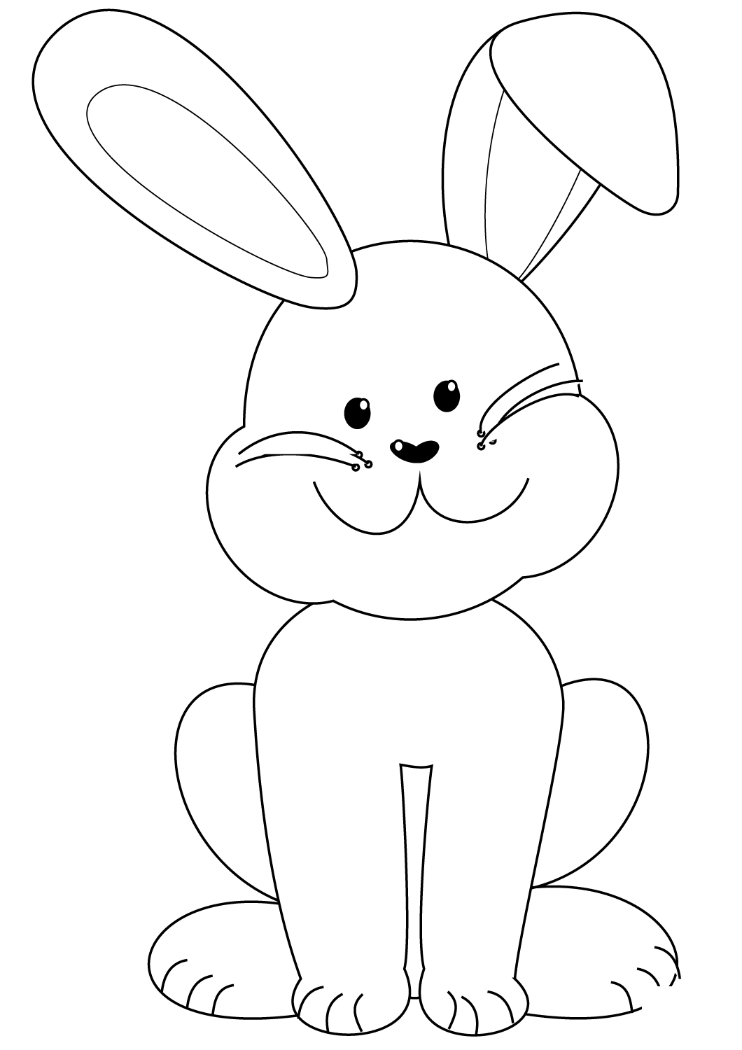 Coloriage Lapin De Pâques Très Sympathique - Lapin à imprimer