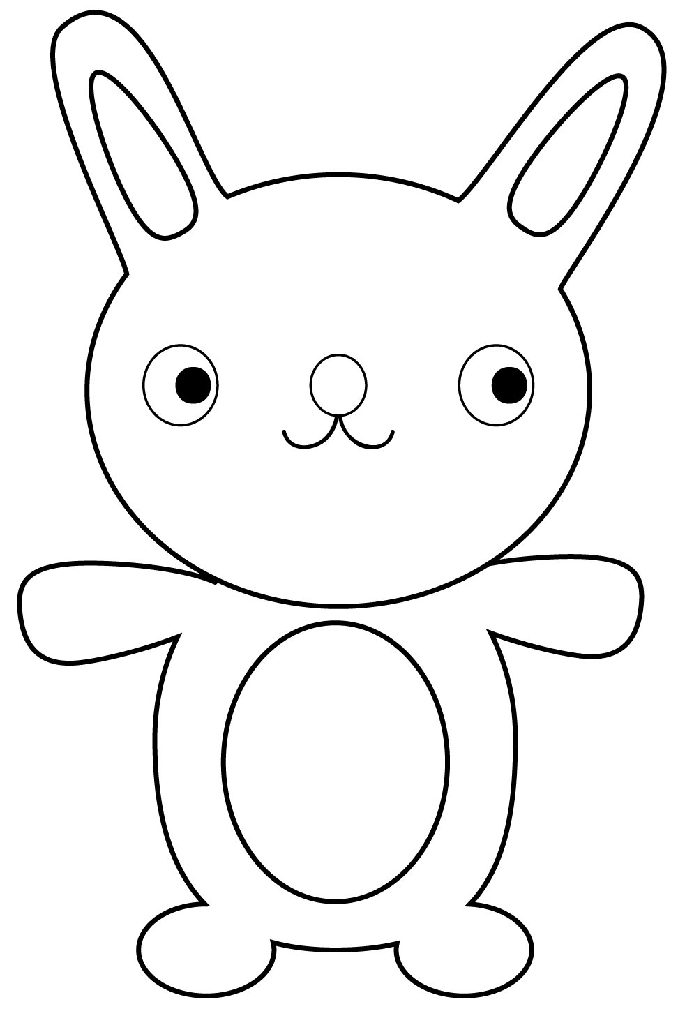 Coloriage Lapin rigolo en dessin animé - Lapin à imprimer