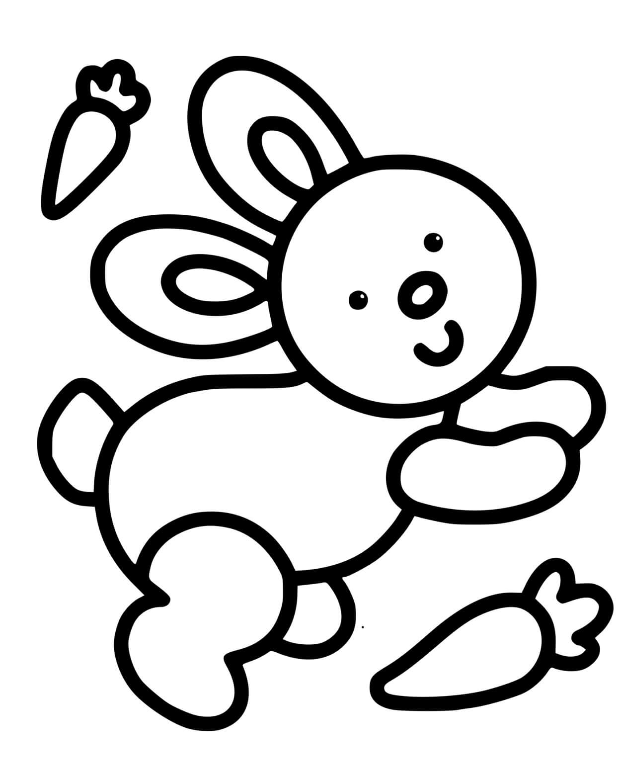 Coloriage Lapin Facile Maternelle 2 Ans - Facile à imprimer