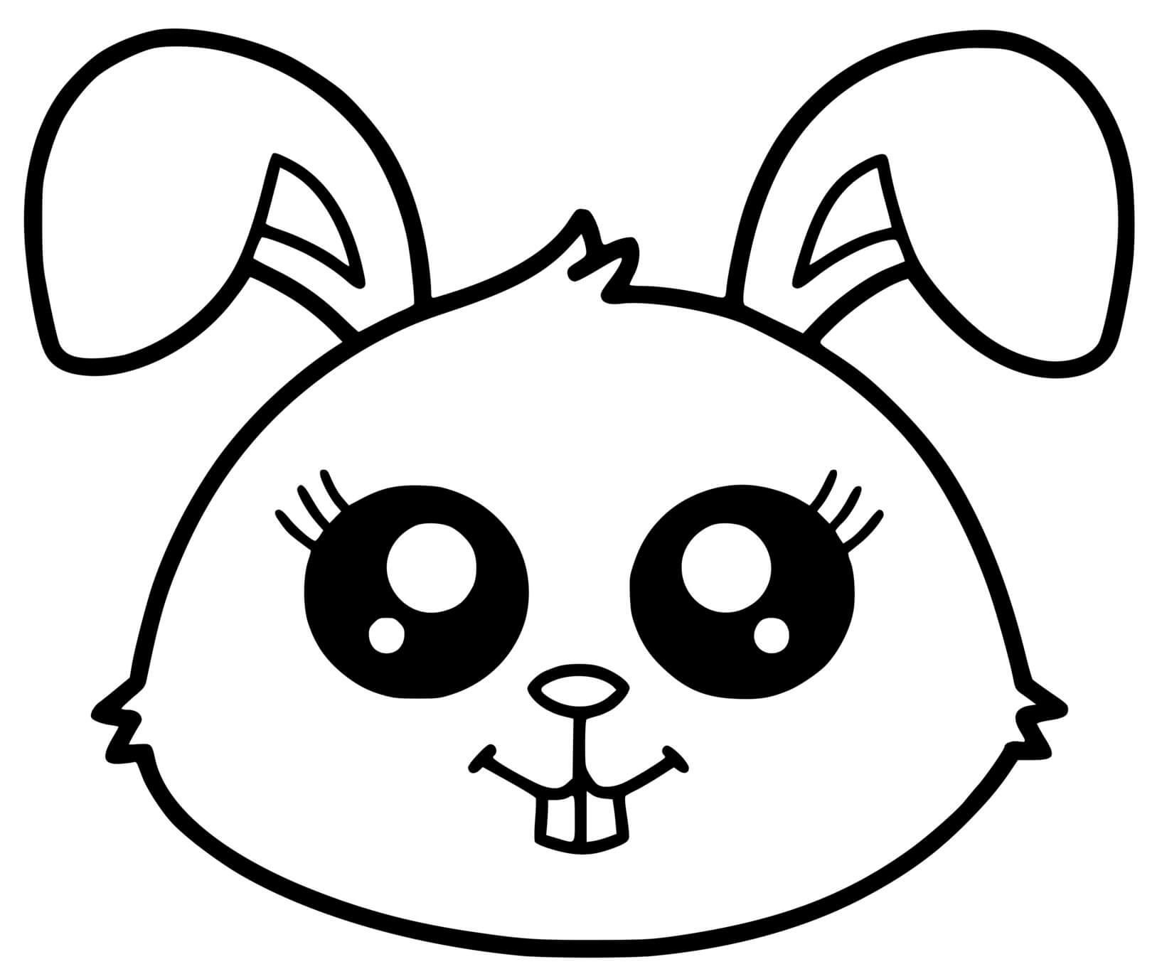 Coloriage Lapin Facile Mignon - Dessin facile mignon à imprimer
