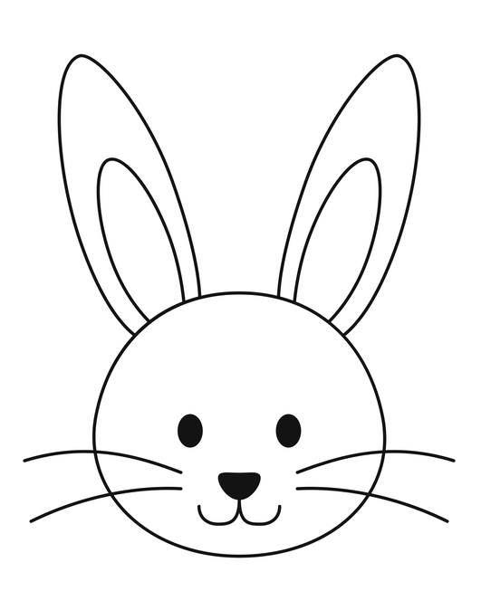Coloriage Lapin Facile Pâques Maternelle - Pâques facile à imprimer