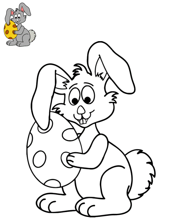 Coloriage Lapin Facile Pour La Maternelle - Lapin de Pâques à imprimer
