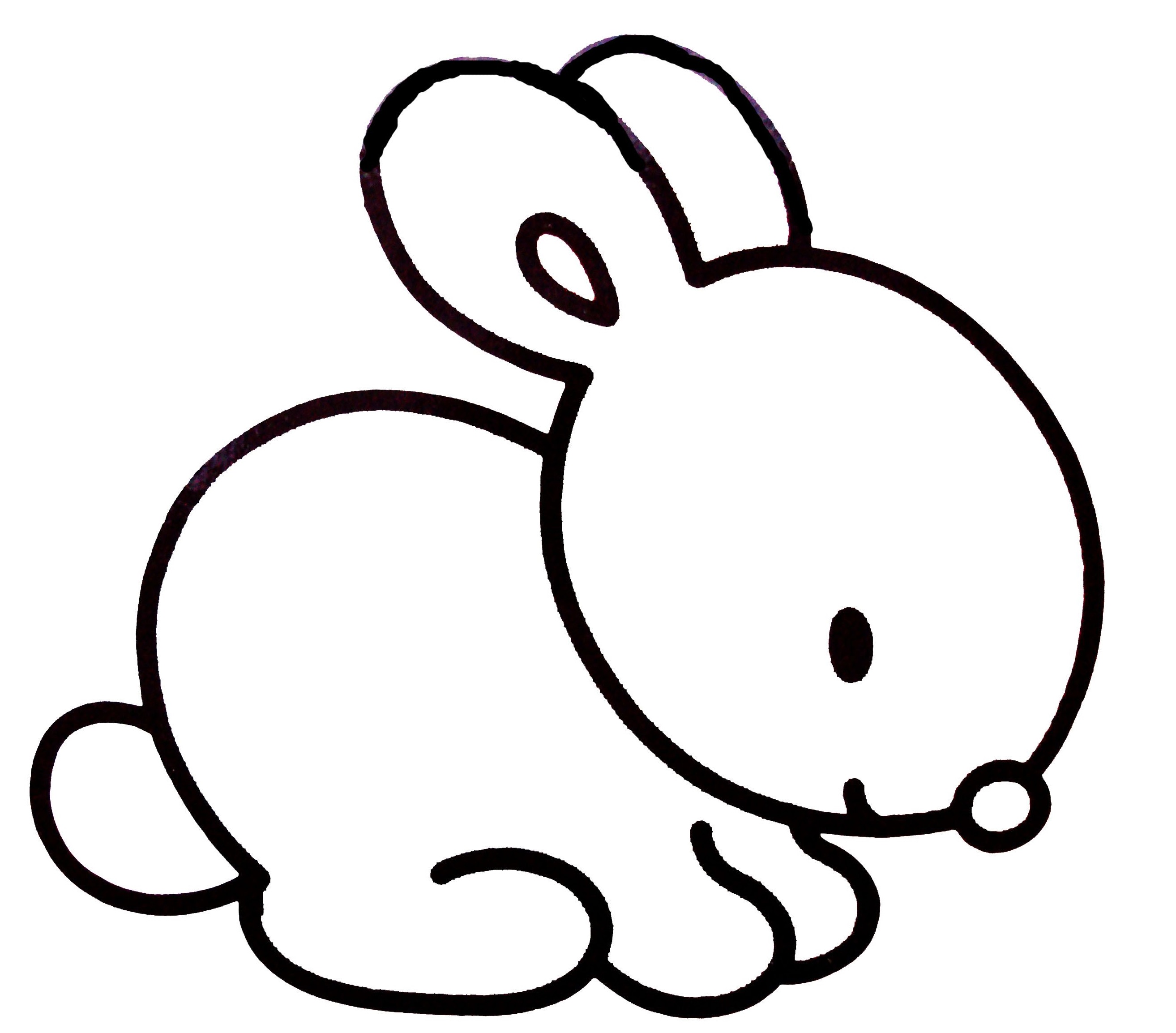 Coloriage Lapin facile pour enfants - Lapin à imprimer