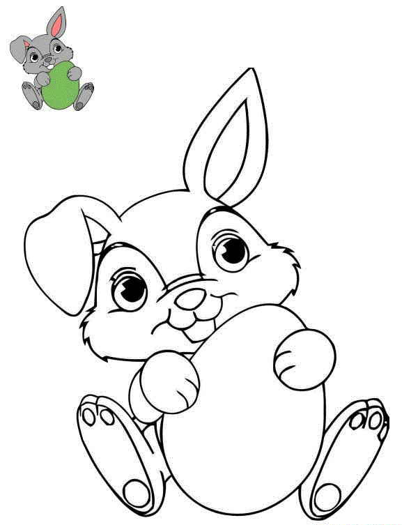 Coloriage Lapin Joyeuse Pâques - Lapin de Pâques à imprimer