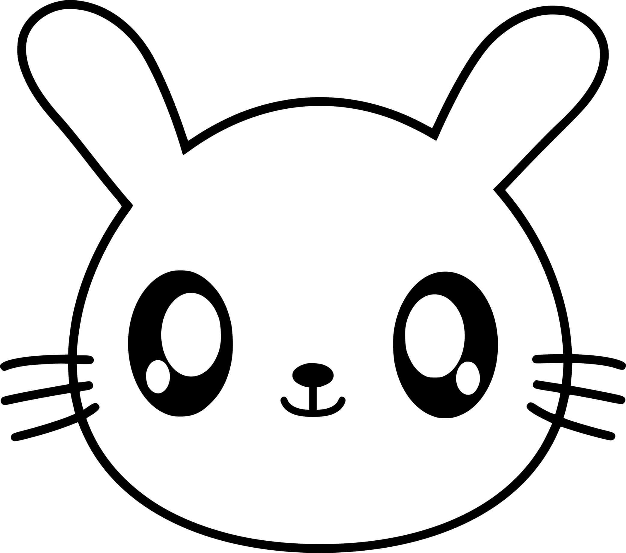 Coloriage Lapin Kawaii Avec De Gros Yeux - Lapin à imprimer