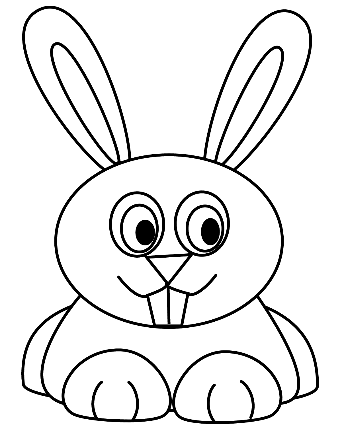 Coloriage Lapin Kawaii Se Repose - Lapin à imprimer
