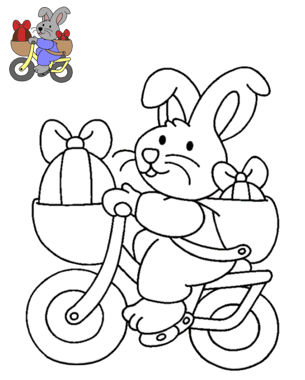 Coloriage Lapin Maternelle Facile - Lapin de Pâques à imprimer