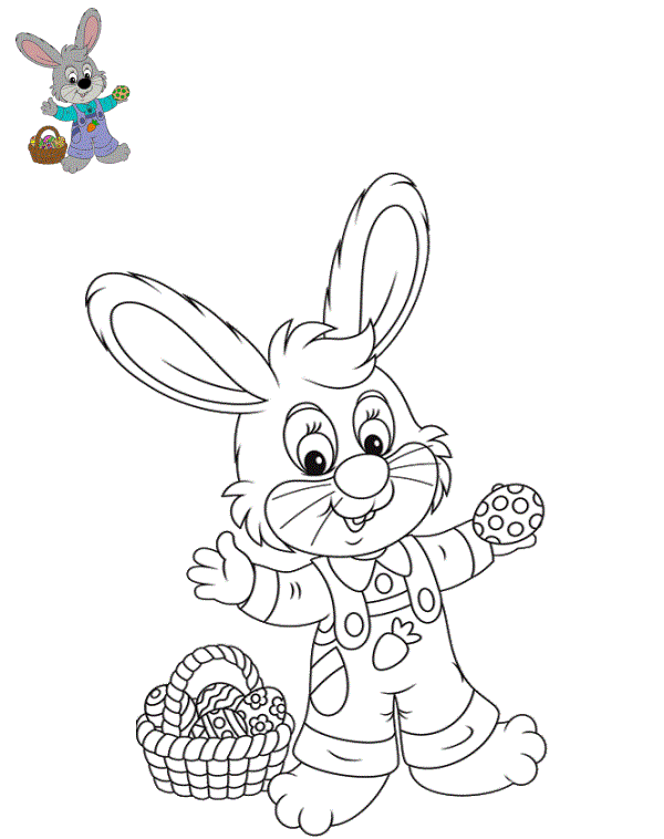 Coloriage Lapin Mignon Adore La Fête De Pâques - Lapin de Pâques à imprimer