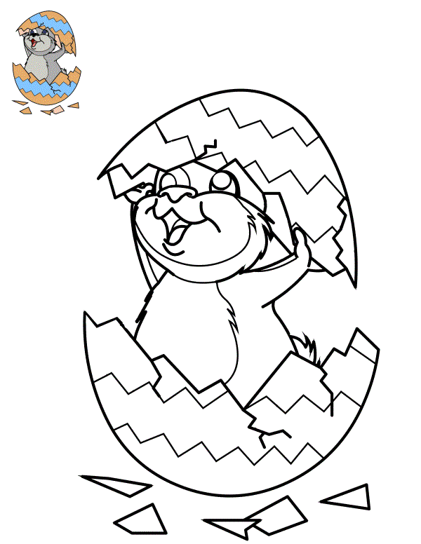 Coloriage Lapin Nain En Couleur - Lapin de Pâques à imprimer
