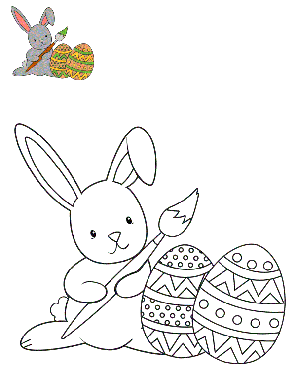 Coloriage Lapin Œuf De Pâques Maternelle - Lapin de Pâques à imprimer