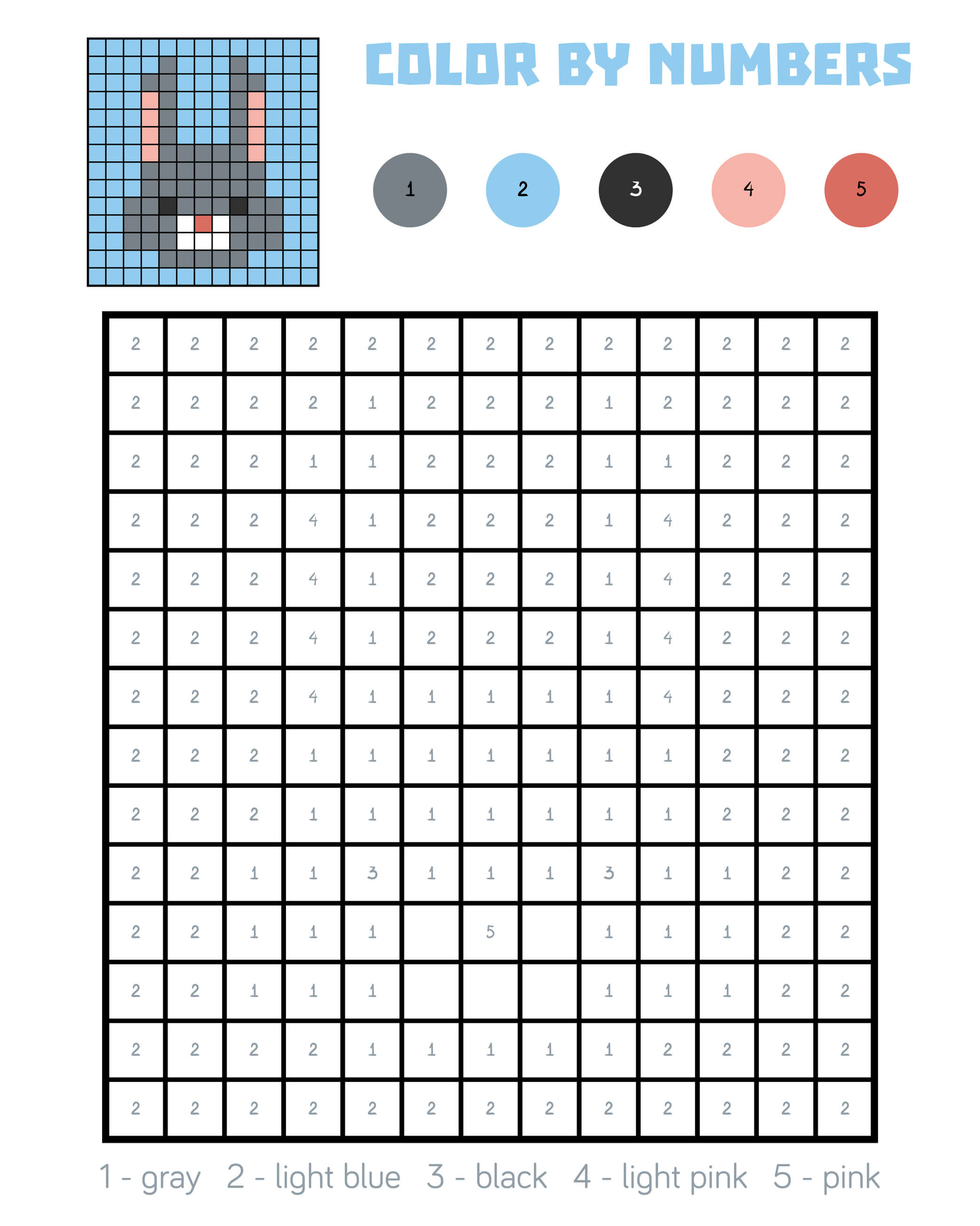 Coloriage Lapin Pixel Magique Cp - Magique à imprimer