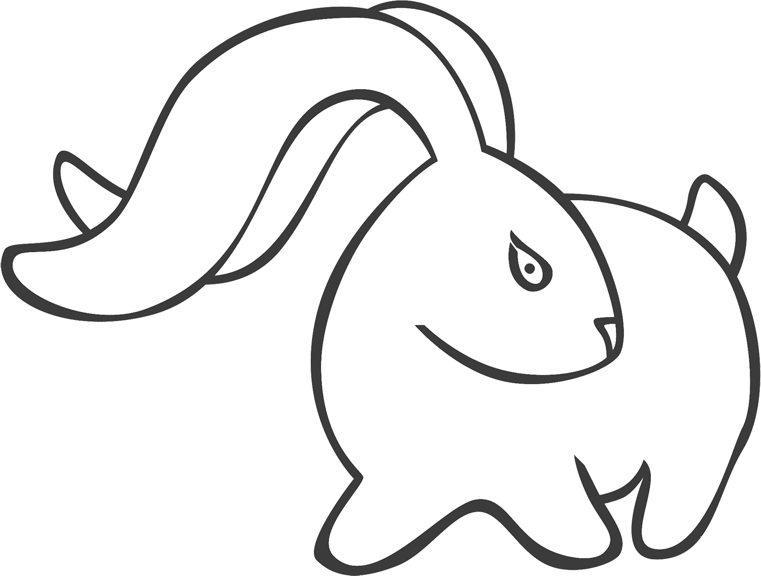 Coloriage Lapin Style Avec De Longues Oreilles - Lapin à imprimer