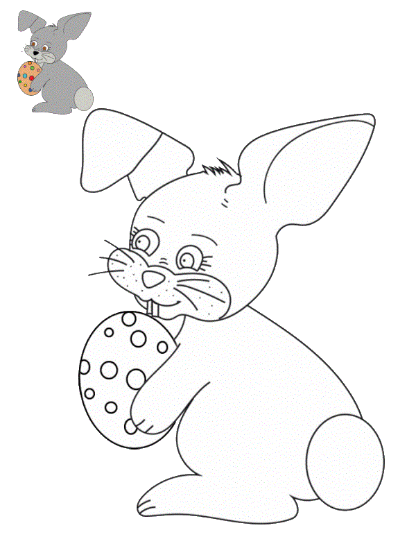 Coloriage Lapin Volaille - Lapin de Pâques à imprimer