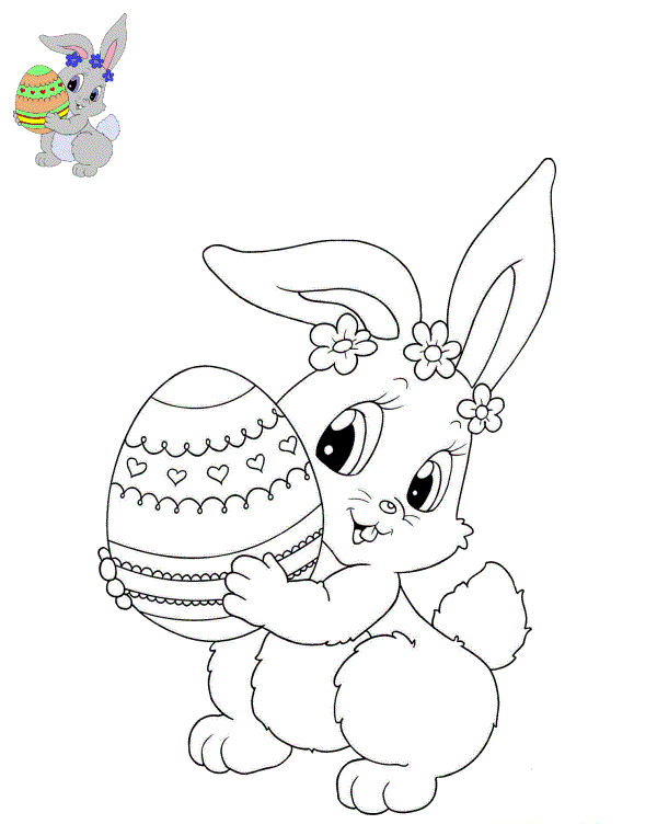 Coloriage Lapine De Garenne Propose Un Œuf - Lapin de Pâques à imprimer