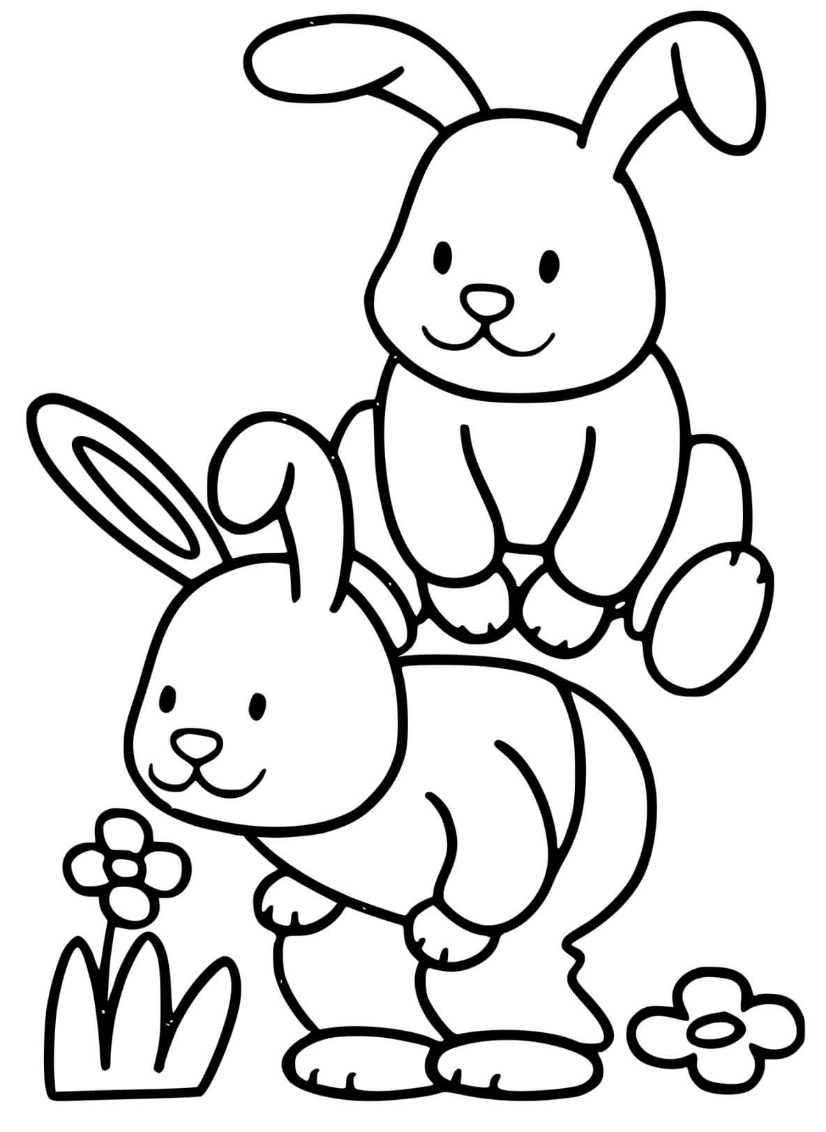 Coloriage Lapins De Pâques Maternelle Facile - Pâques facile à imprimer