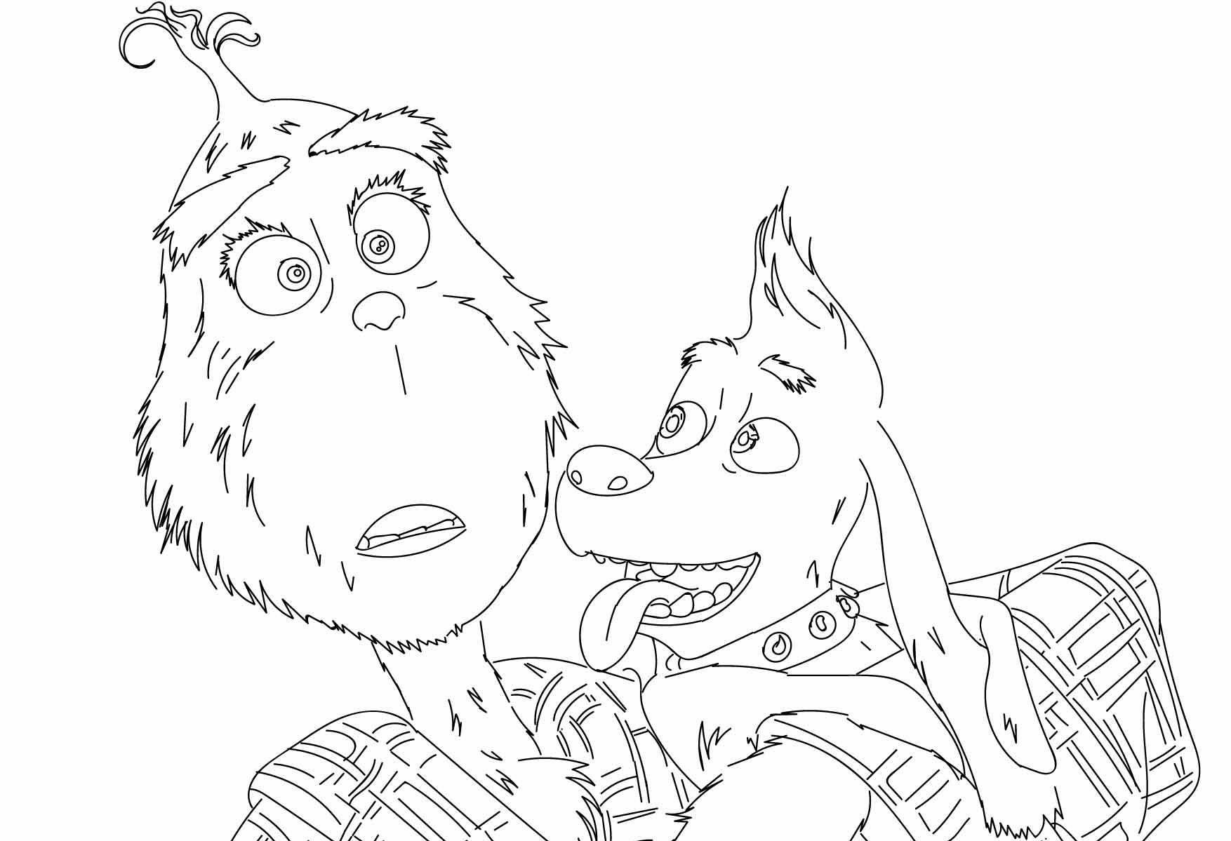 Coloriage Le Grinch En Mission Pour Voler Tous Les Cadeaux Des Habitants - Grinch à imprimer