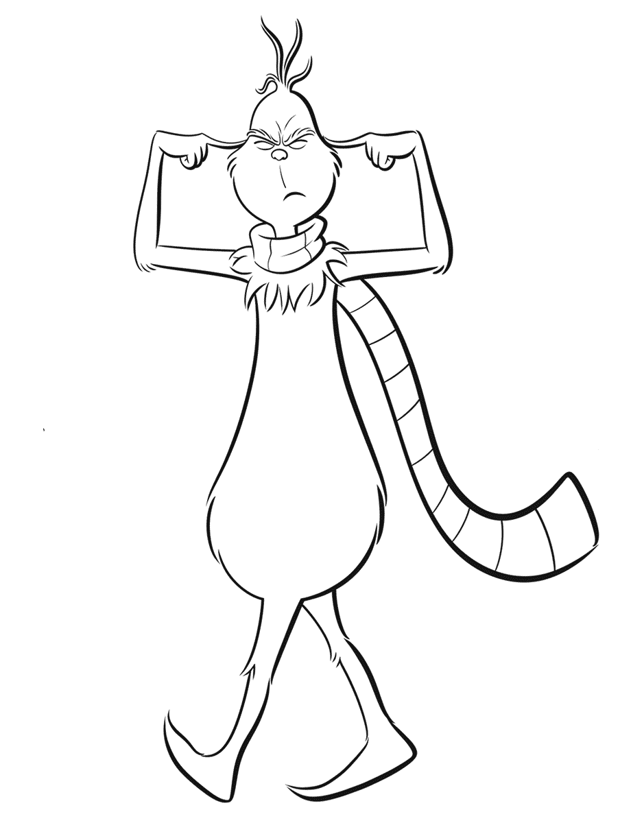 Coloriage Le Grincheux Dr Seuss Le Grinch Ferme Les Oreilles - Grinch à imprimer