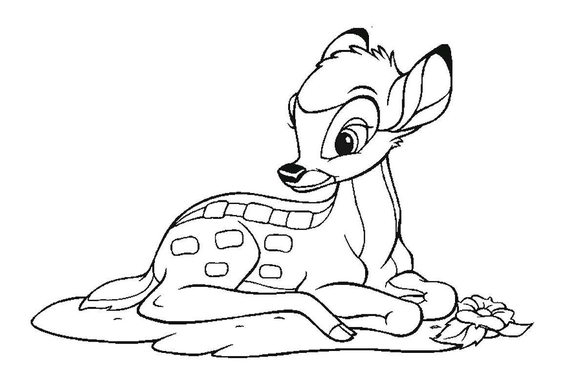 Coloriage Le jeune faon Bambi doit apprendre à survivre seul - Disney à imprimer