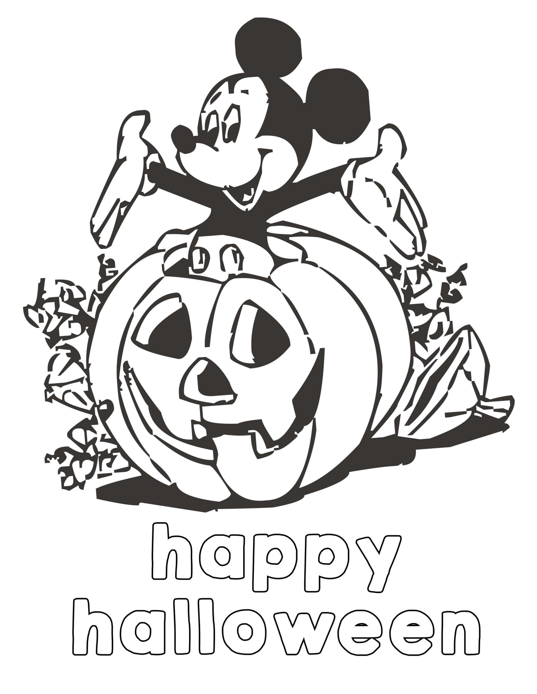 Coloriage Le Monde Disney Halloween - Halloween à imprimer
