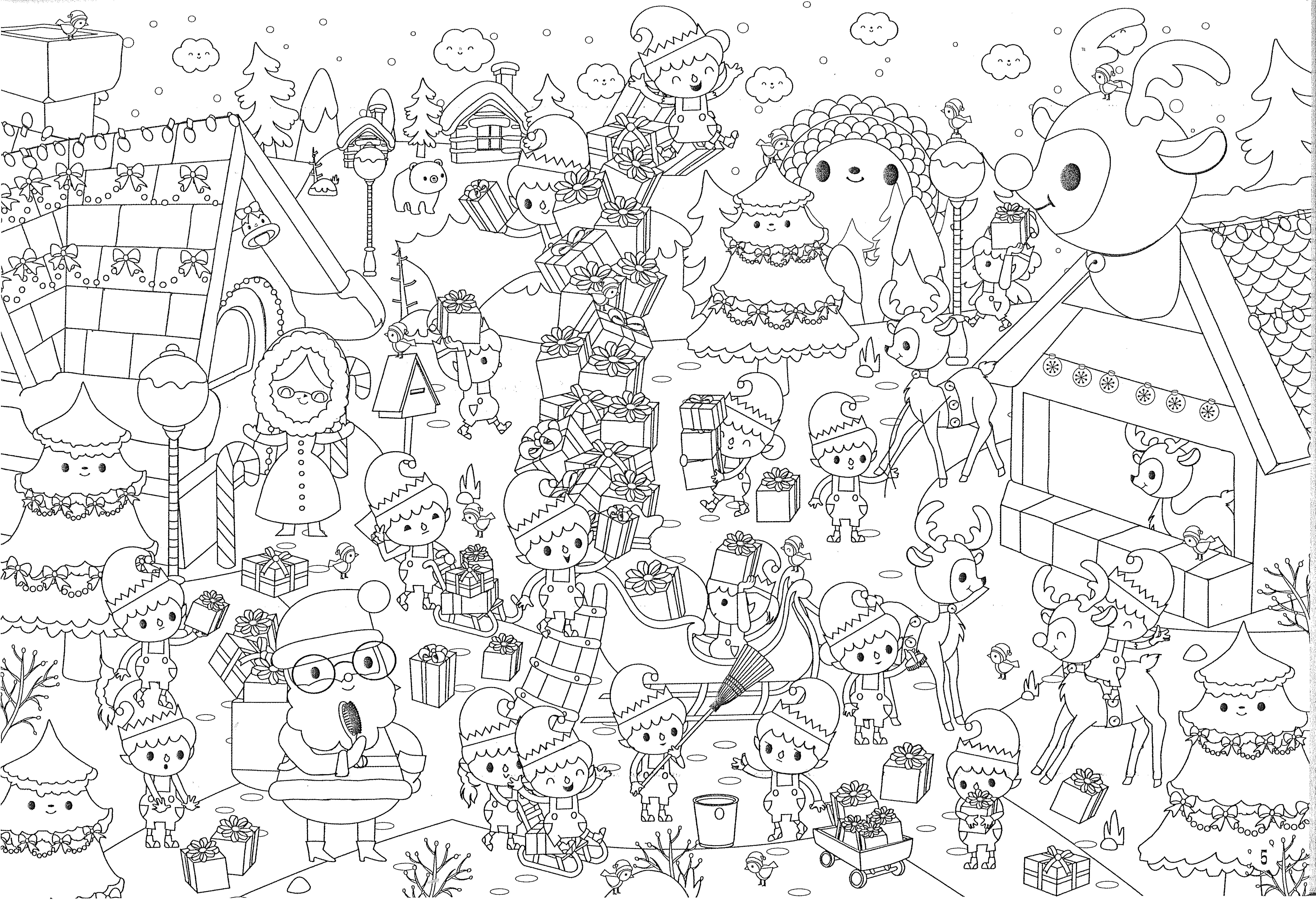 Coloriage Le Monde Des Lutins Noël - Noël à imprimer