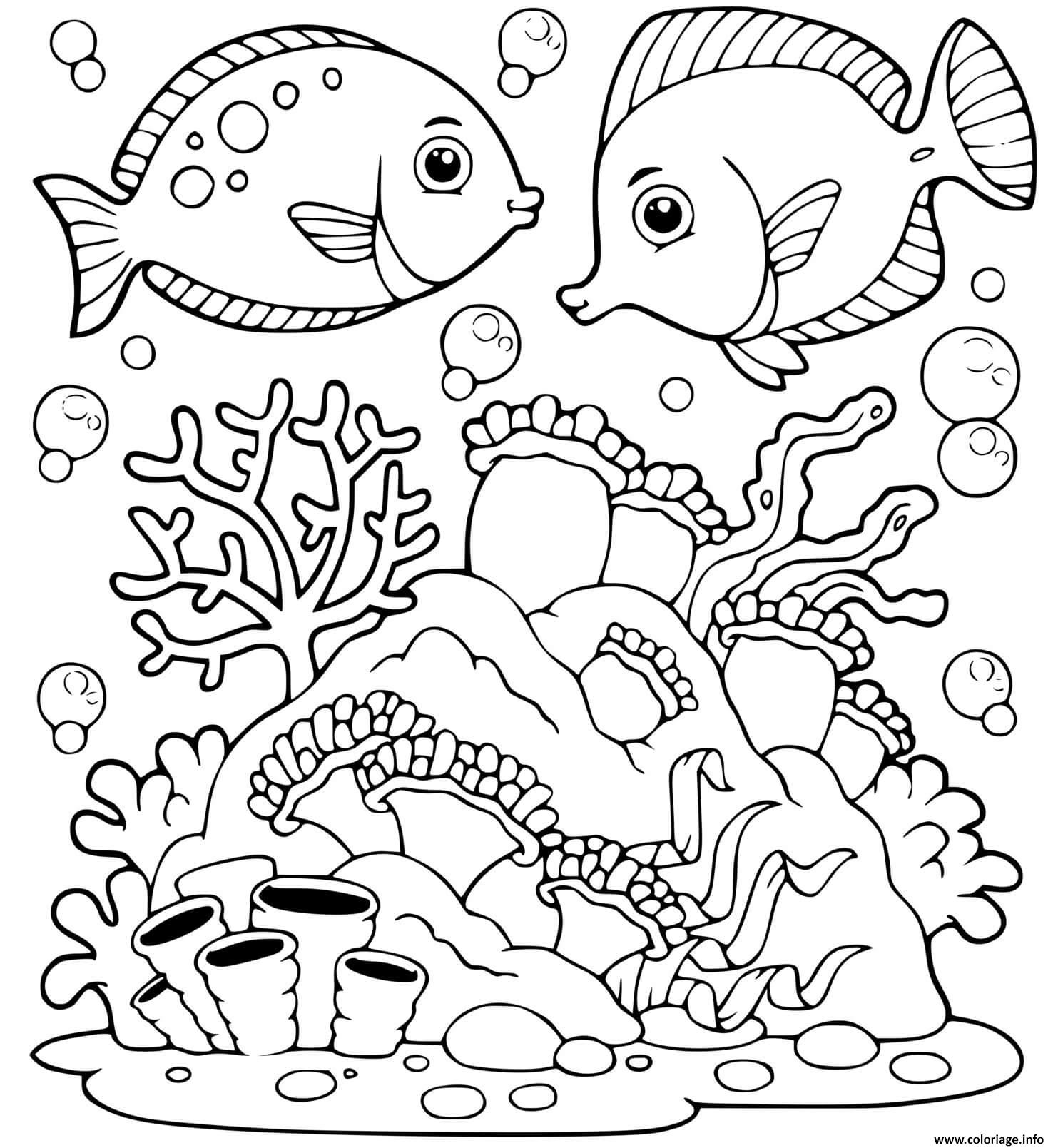 Coloriage Le Monde Marin Animaux De La Mer - Animaux de la mer à imprimer