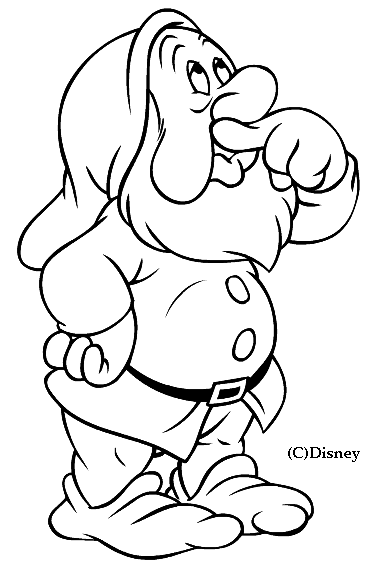 Coloriage Le Nain Atchoum Eternue Tout Le Temps - Blanche neige à imprimer