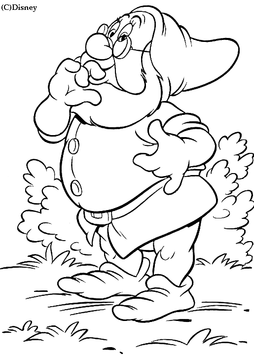 Coloriage Le Nain Prof Sait Tout Sur Tout - Blanche neige à imprimer