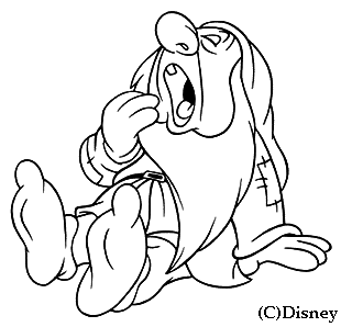 Coloriage Le Nain Dormeur A Sommeil - Blanche neige à imprimer
